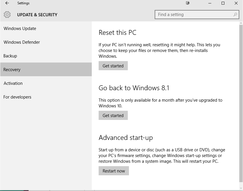 Reset Windows 10 completely to factory settings