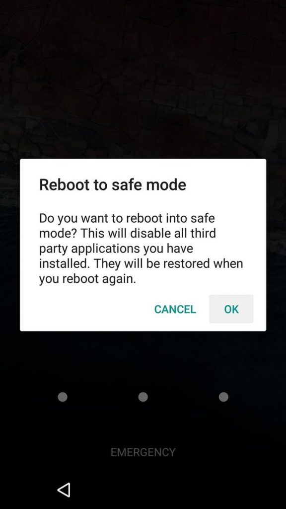 Safe Mode to bypass the third-party lock screen 2