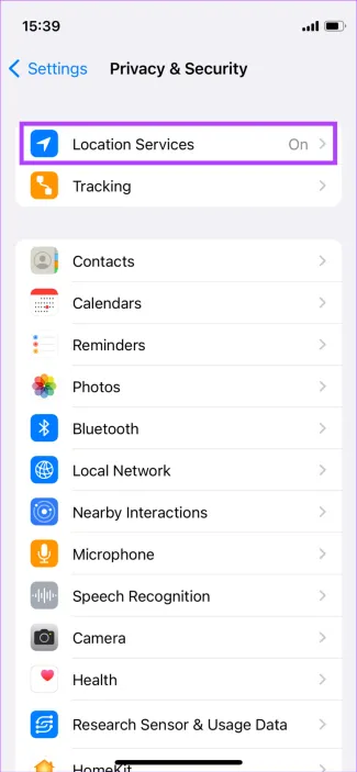 enable location services on iphone 2